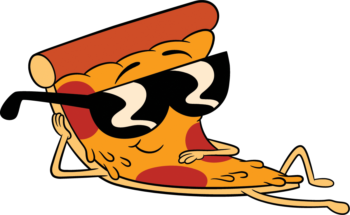 Cool Pizza Slice Cartoon Character