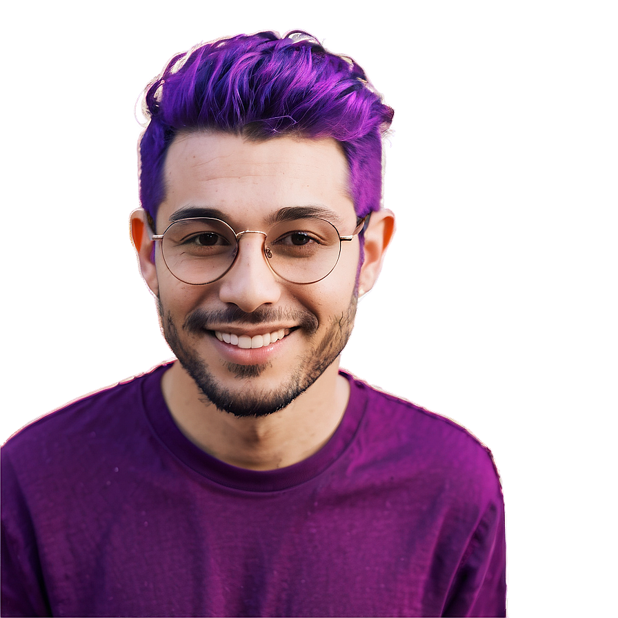 Cool Purple Hair Dude Png Ohk