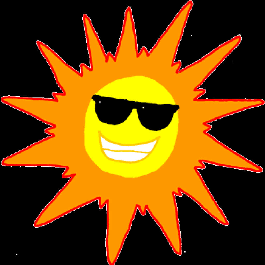 Cool Sun With Sunglasses Transparent Background