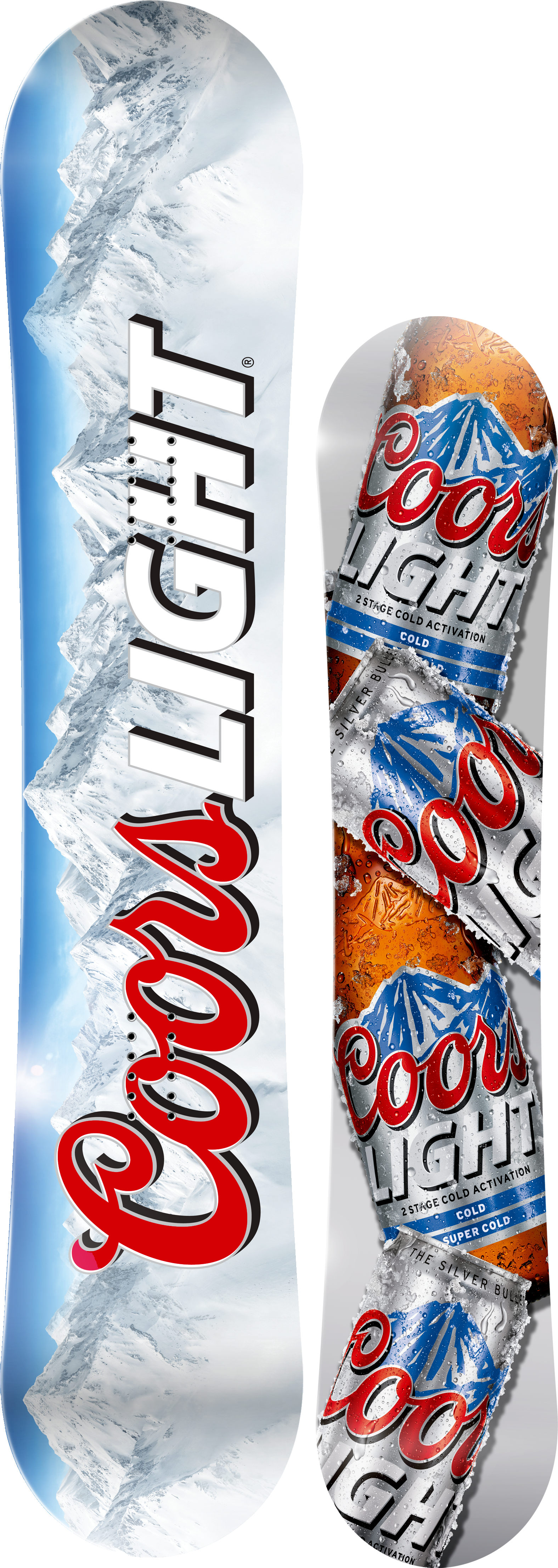 Coors Light Themed Snowboard