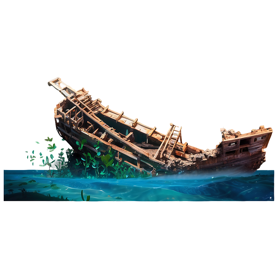 Coral Reef Shipwreck Scene Png 78