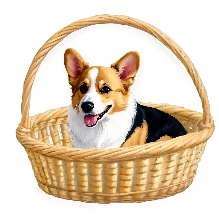 Corgi In Basket Png 05212024