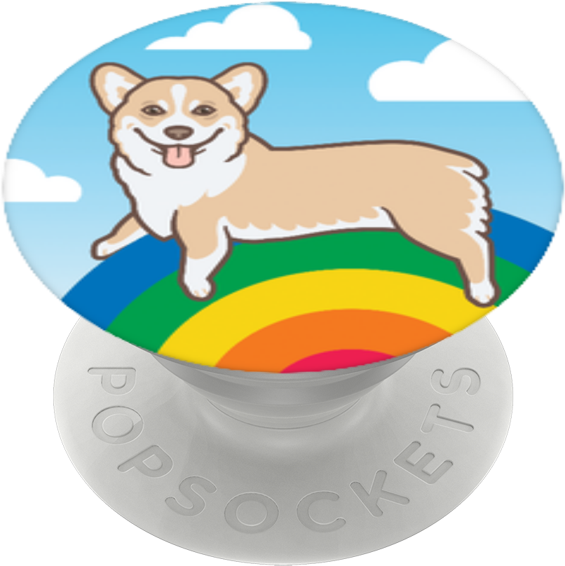 Corgi Rainbow Pop Socket Design