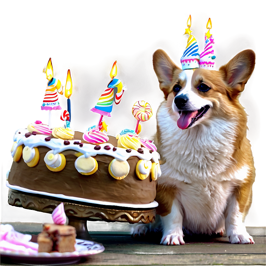 Corgi With Cake Png Wvy30