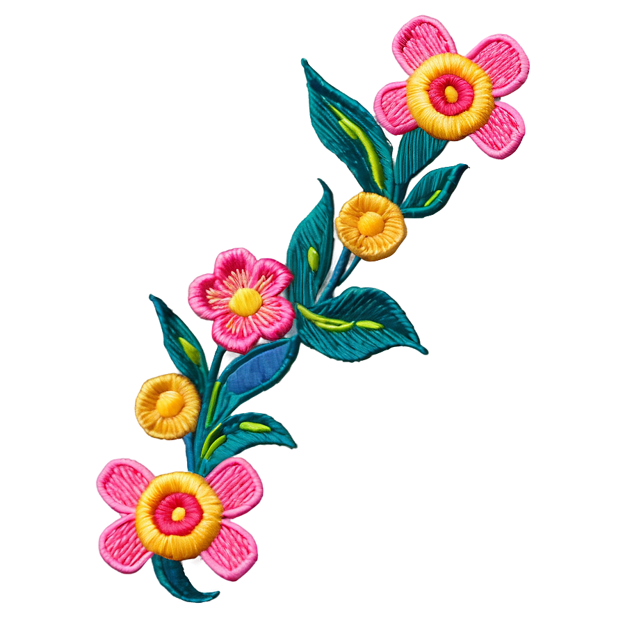 Corner Flower Embroidery Design Png 06272024