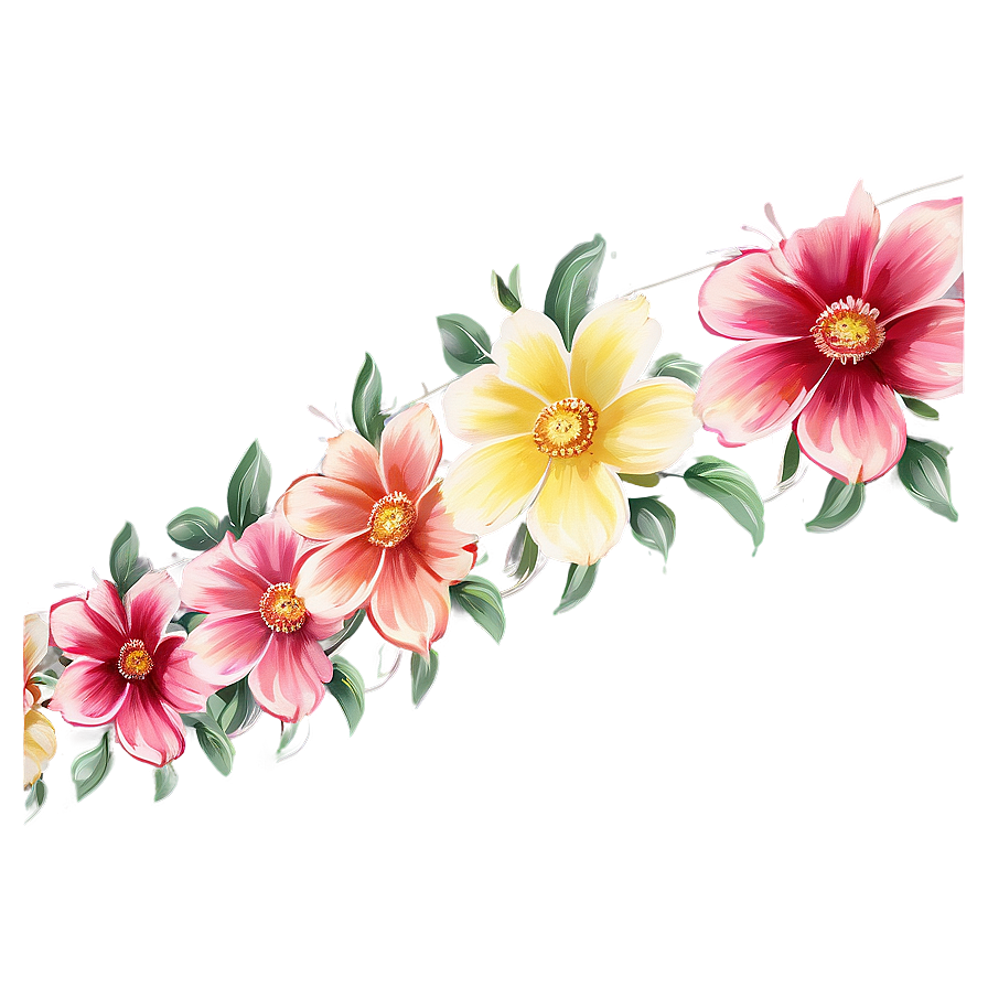 Corner Flower Festoon Png 10