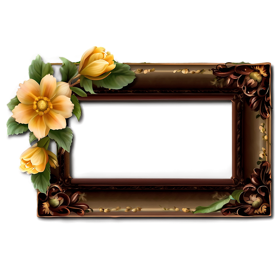 Corner Flower Frame Png Gun