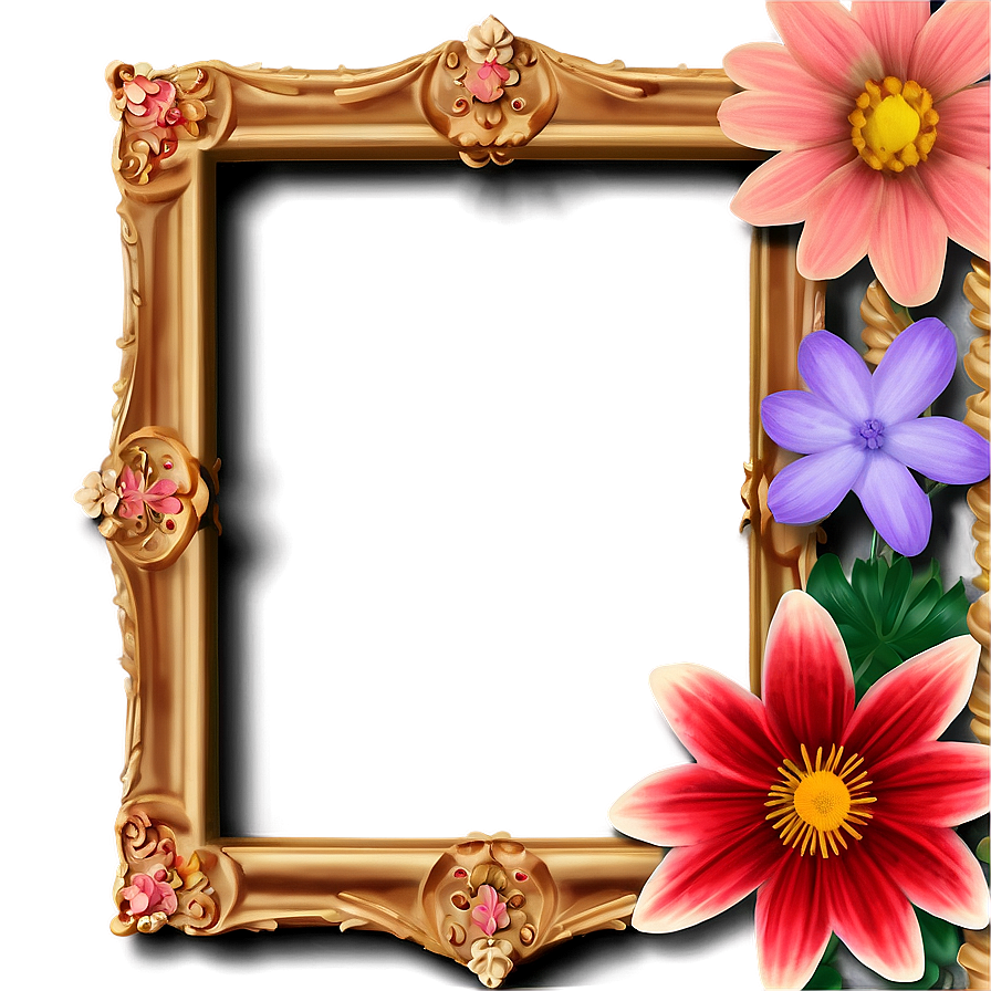 Corner Flower Frame Png Koe12