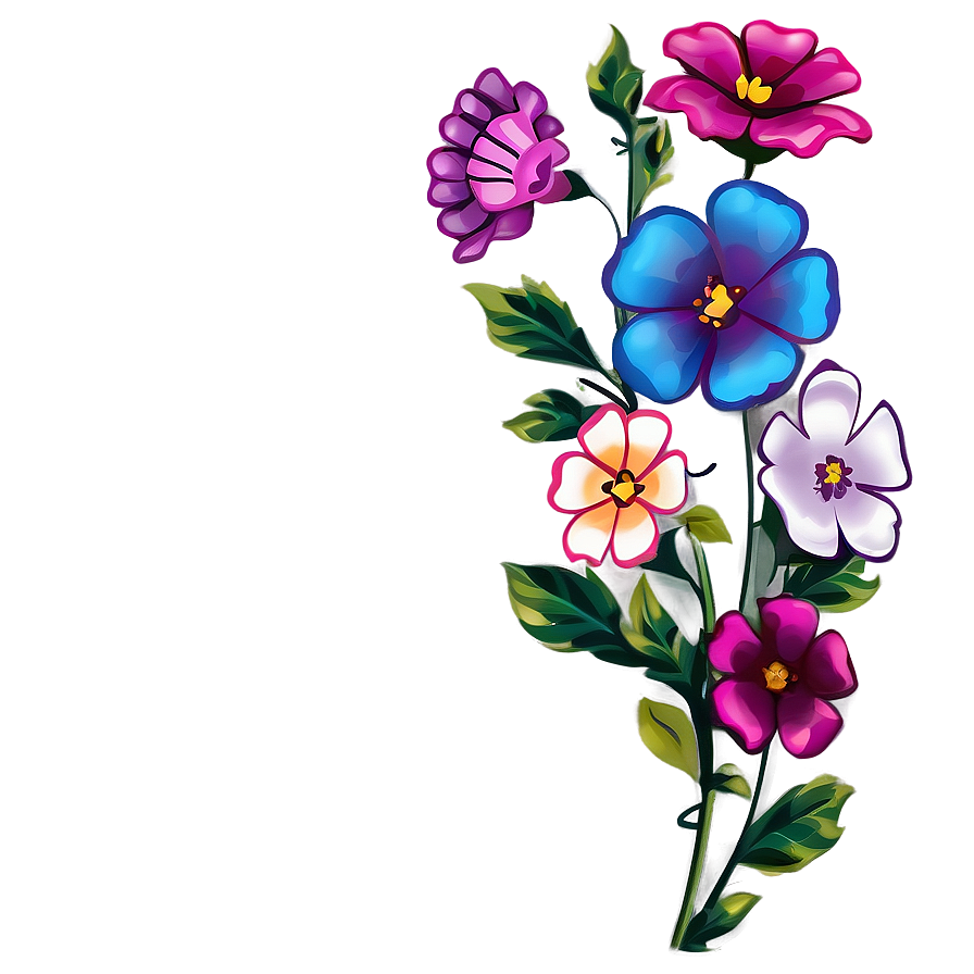 Corner Flower Illustration Png Pyw