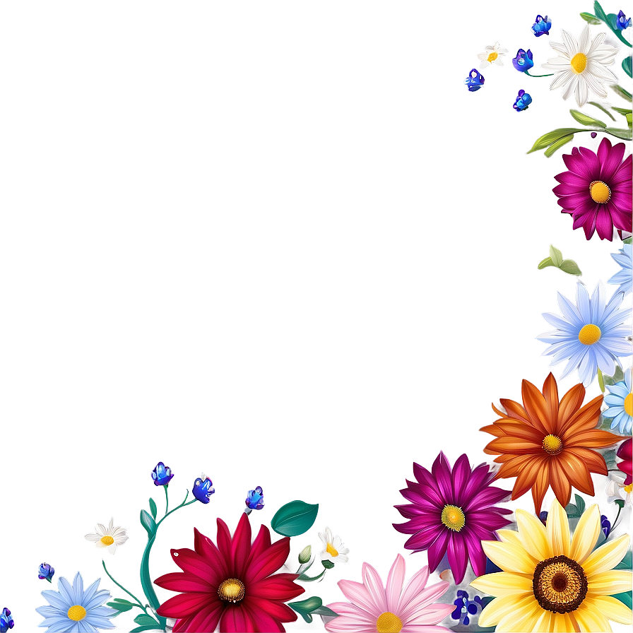 Corner Flower Mural Png 69