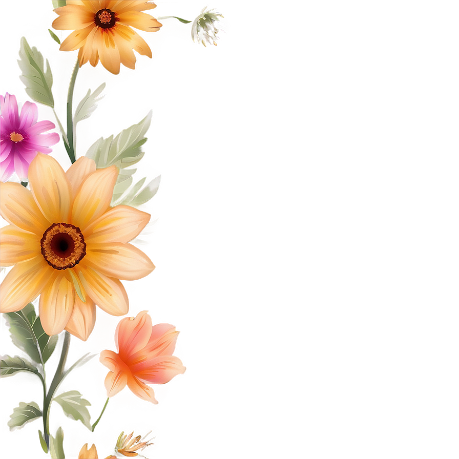 Corner Flower Vignette Png Vms