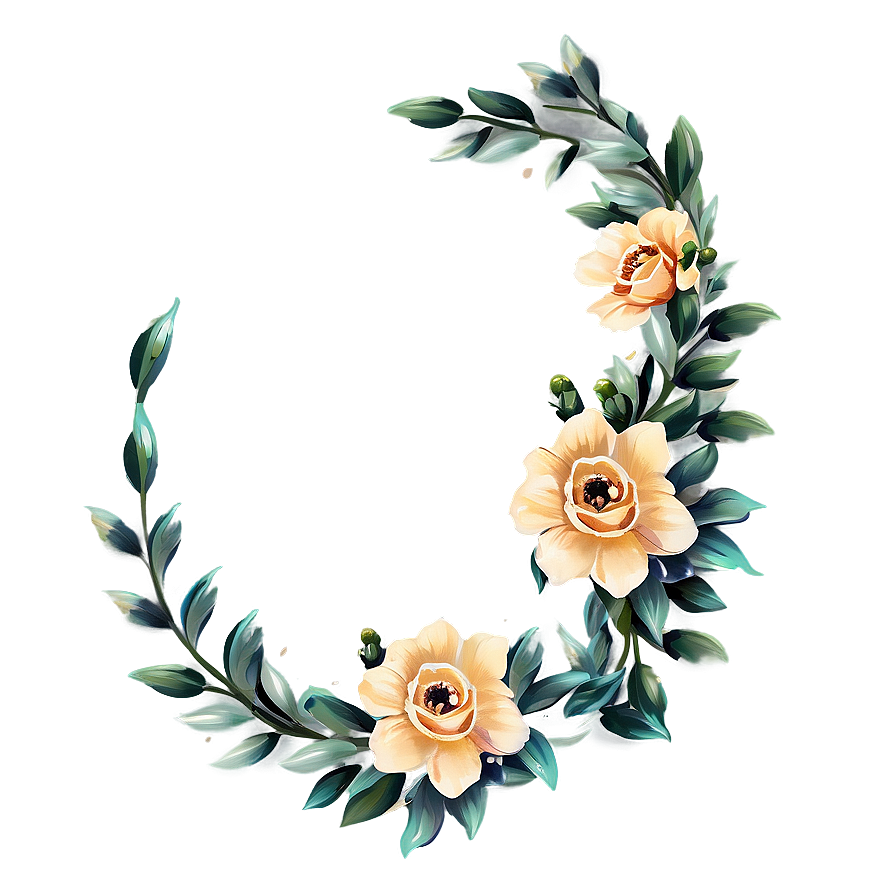 Corner Flower Wreath Png 06272024