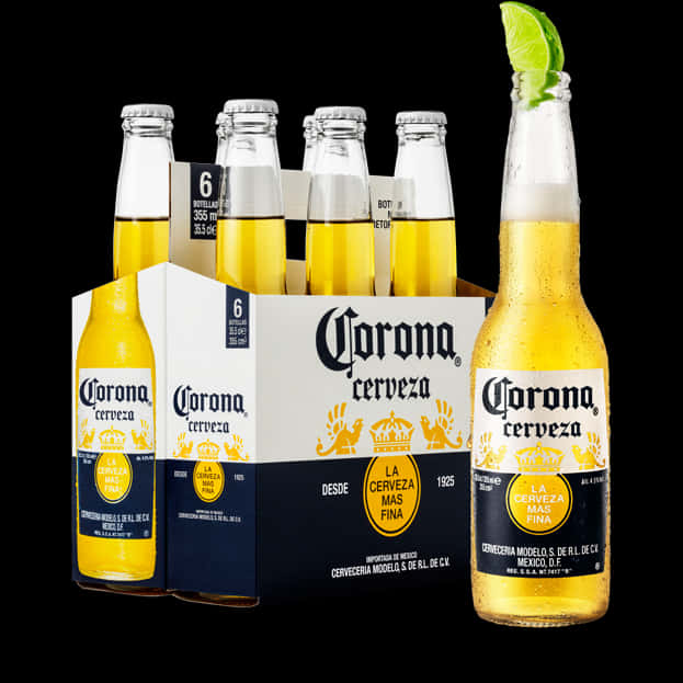 Corona Beer Bottlesand Packwith Lime