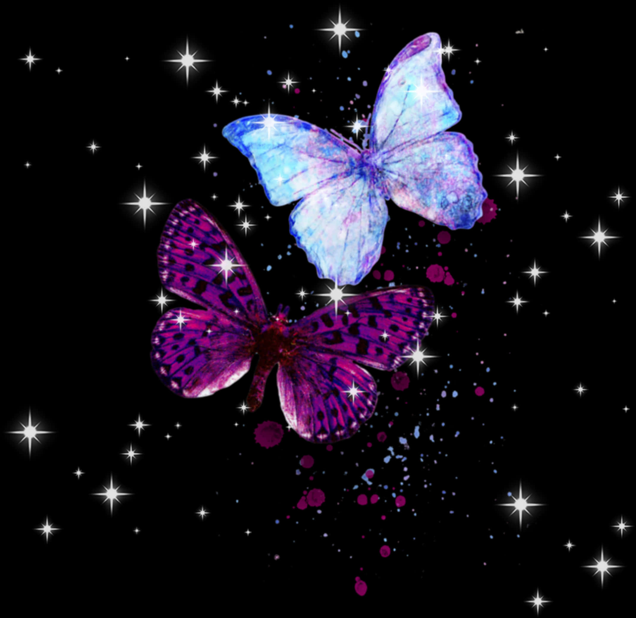 Cosmic Butterflies Starry Backdrop