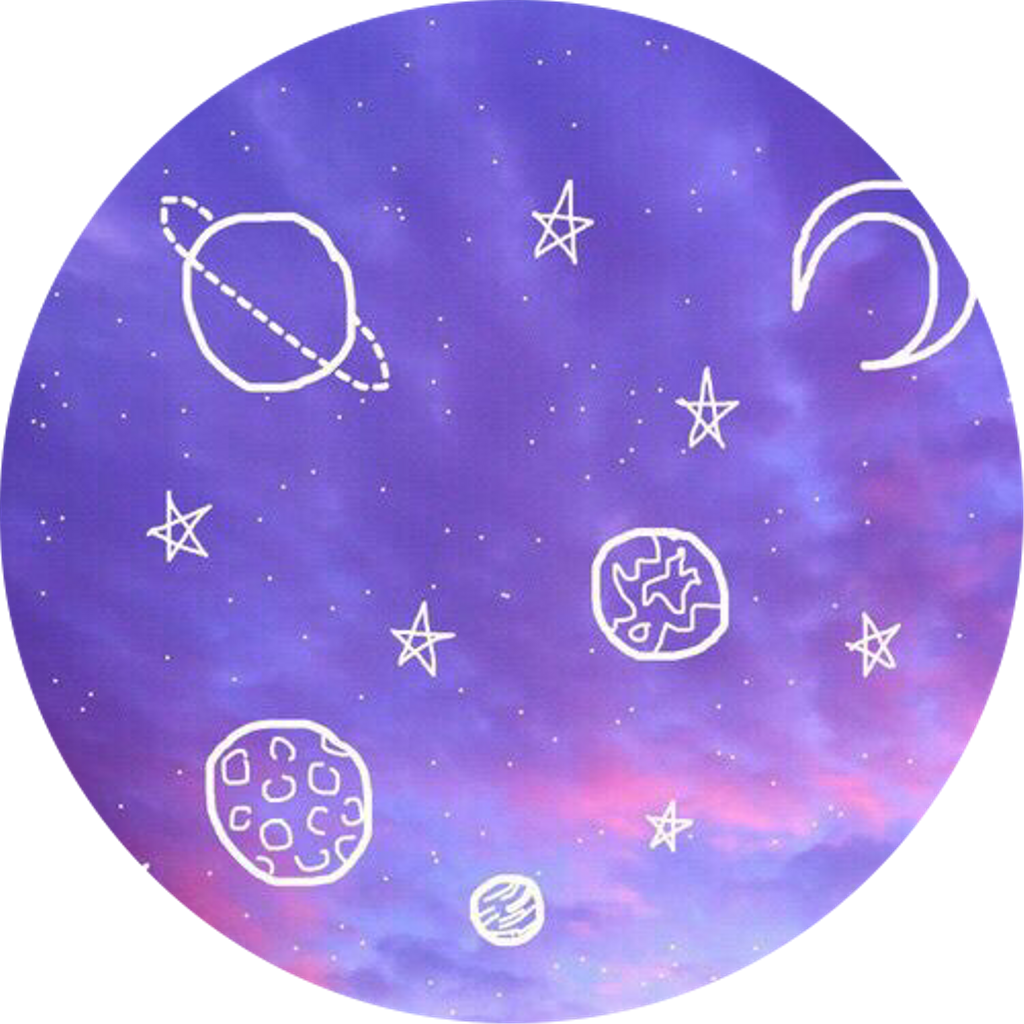 Cosmic Doodle Art Purple Background