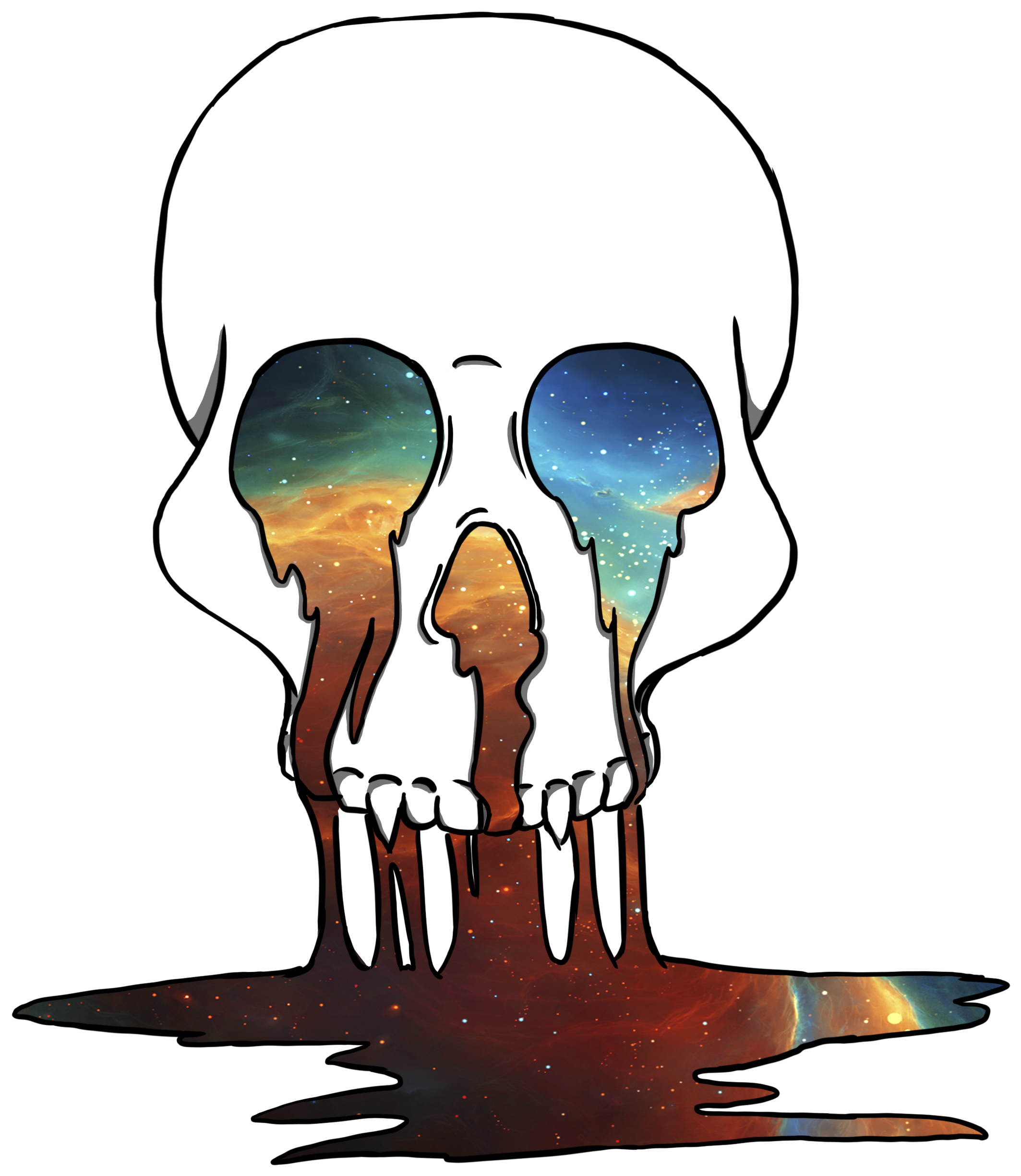 Cosmic Melting Skull Art