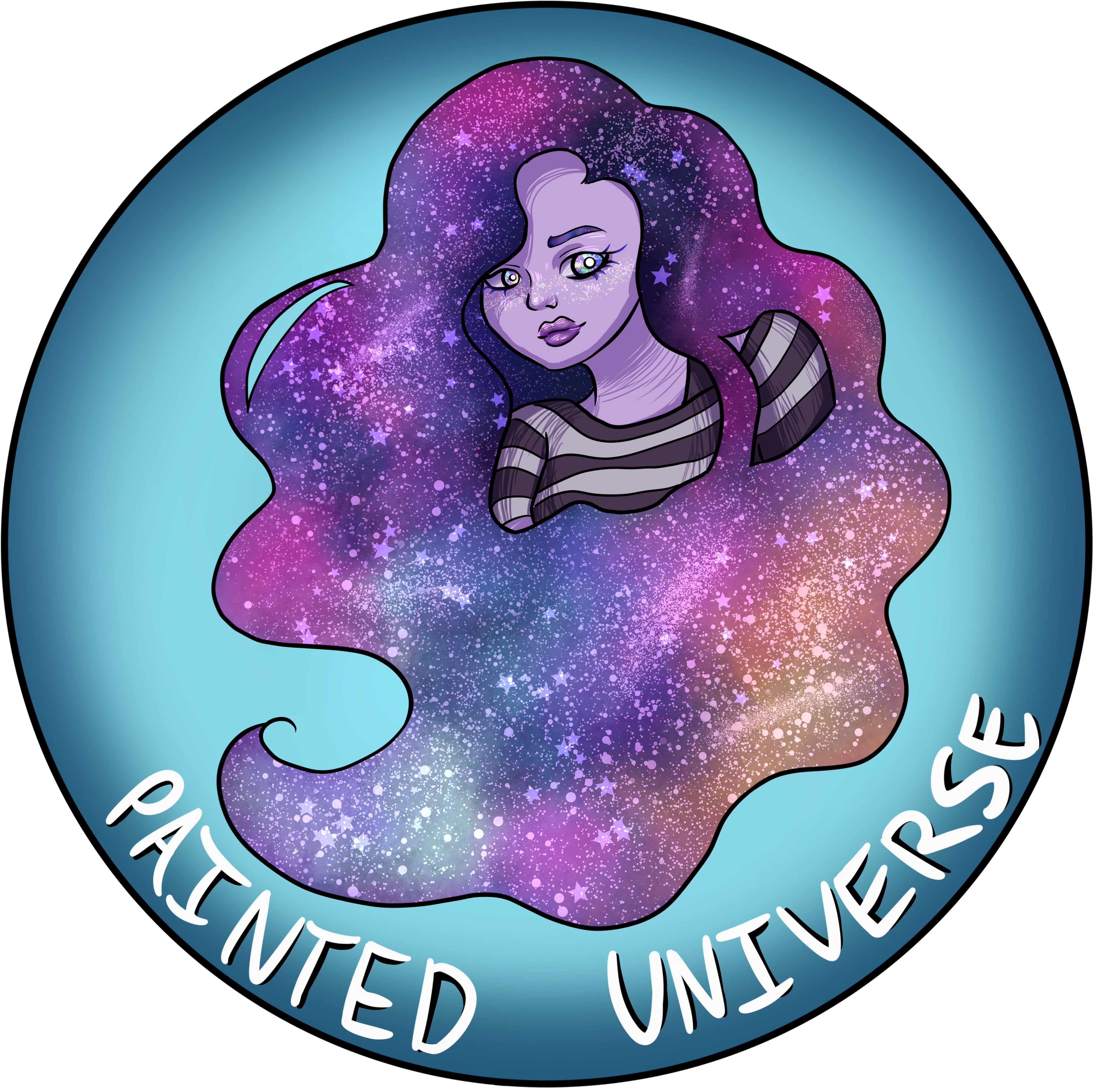 Cosmic Portrait_ Galactic Hair Illustration