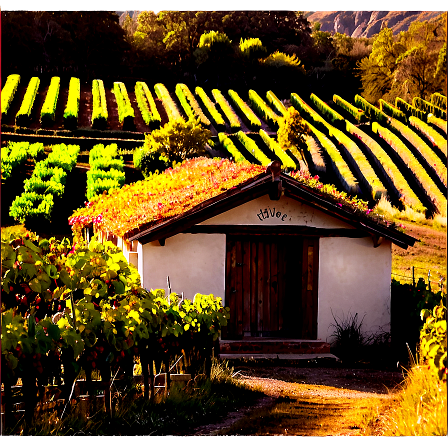 Cottage In A Vineyard Png Rte