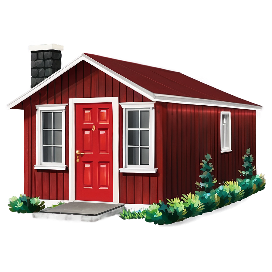 Cottage With A Red Door Png Blp18