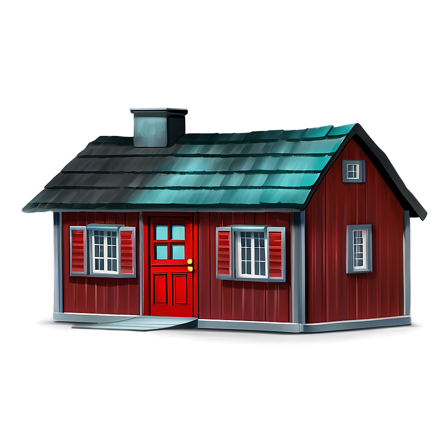 Cottage With A Red Door Png Xlf25