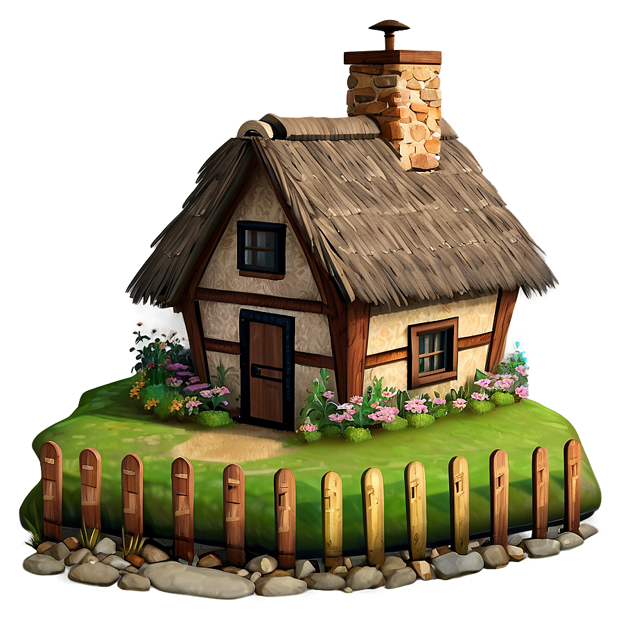 Cottage With A Thatched Roof Png 06202024