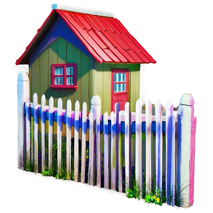 Cottage With Picket Fence Png Cjd