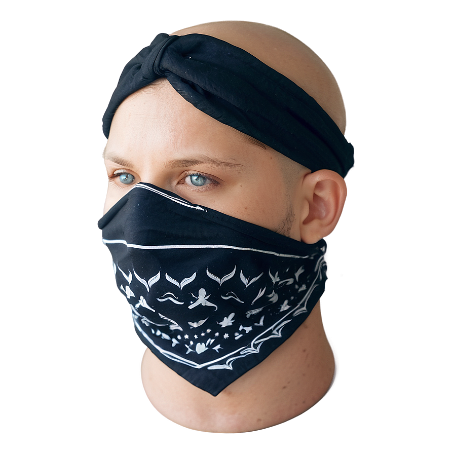 Cotton Black Bandana Png 06122024