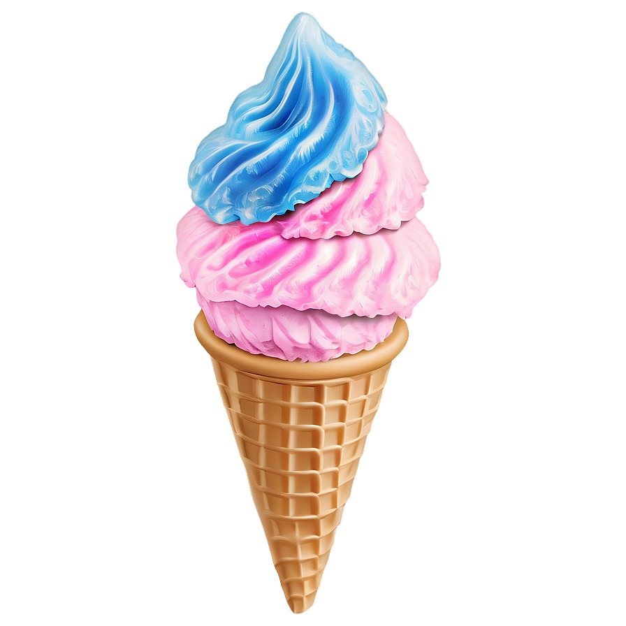 Cotton Candy Waffle Cone Png 86