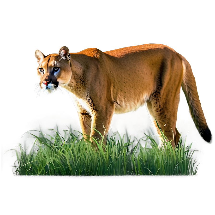 Cougar In Grass Png 94