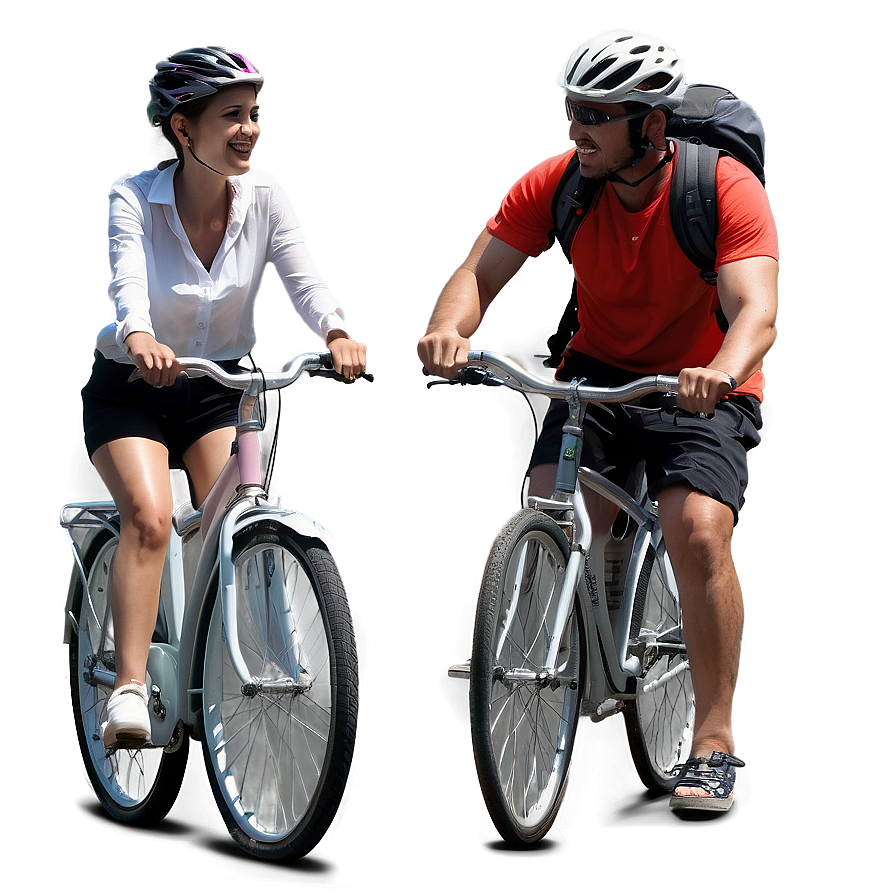 Couple Cycling Together Png Vwc42