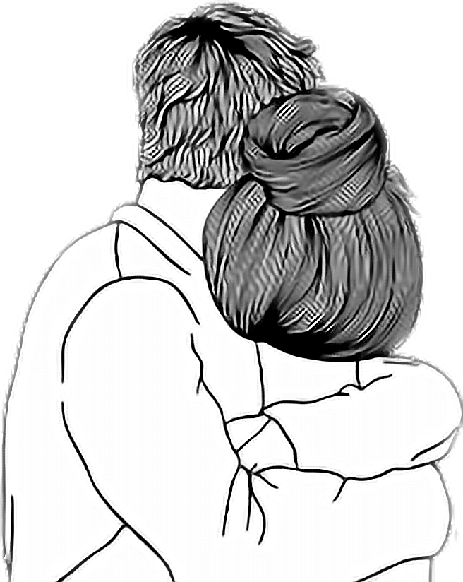 Couple Embrace Line Art