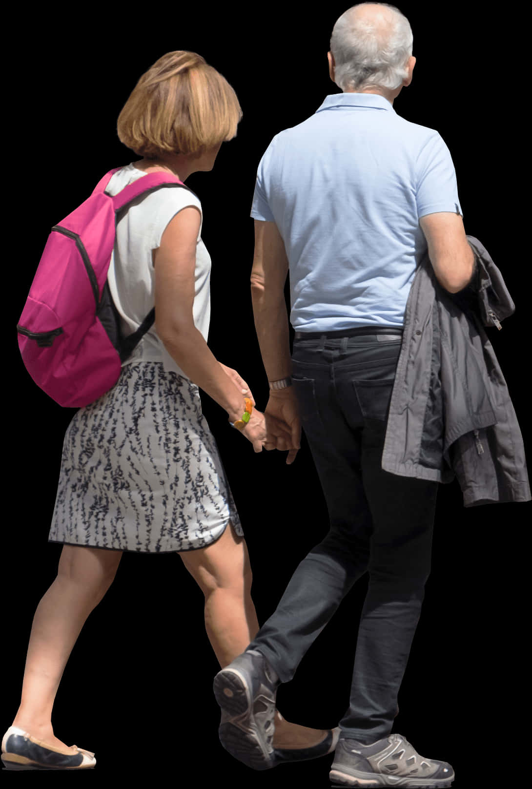 Couple Walking Together Handin Hand