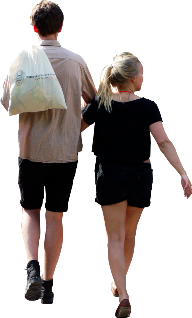 Couple Walking Together Outdoors