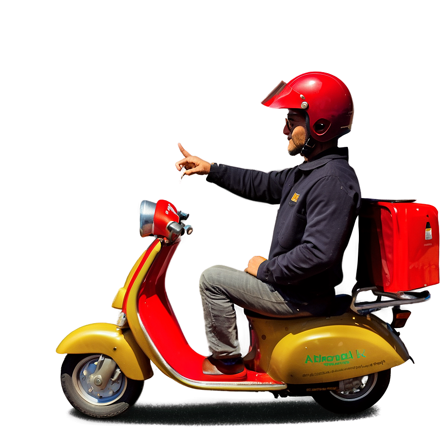 Courier Delivery Scooter Png 06202024