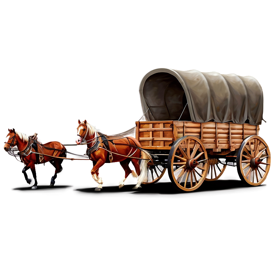 Covered Wagon Journey Artwork Png Tlv57