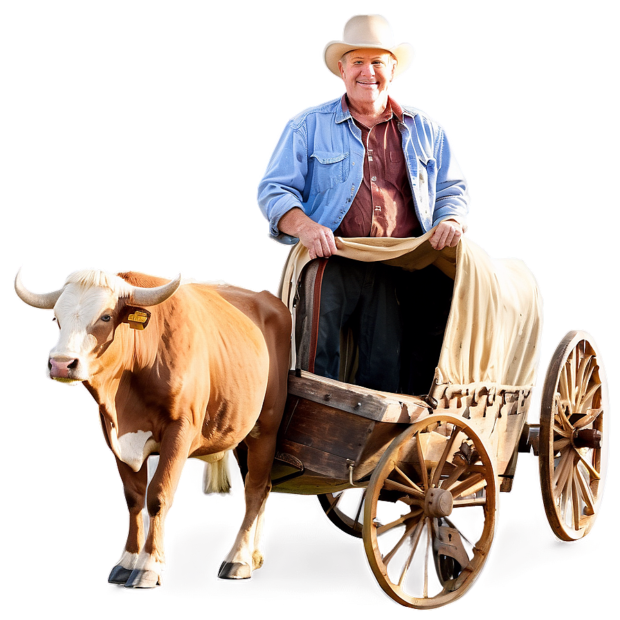 Covered Wagon With Oxen Png Aok