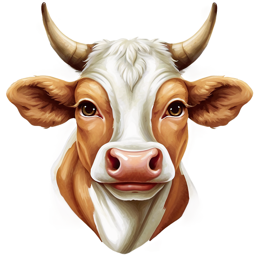 Cow Face Illustration Png Fjr