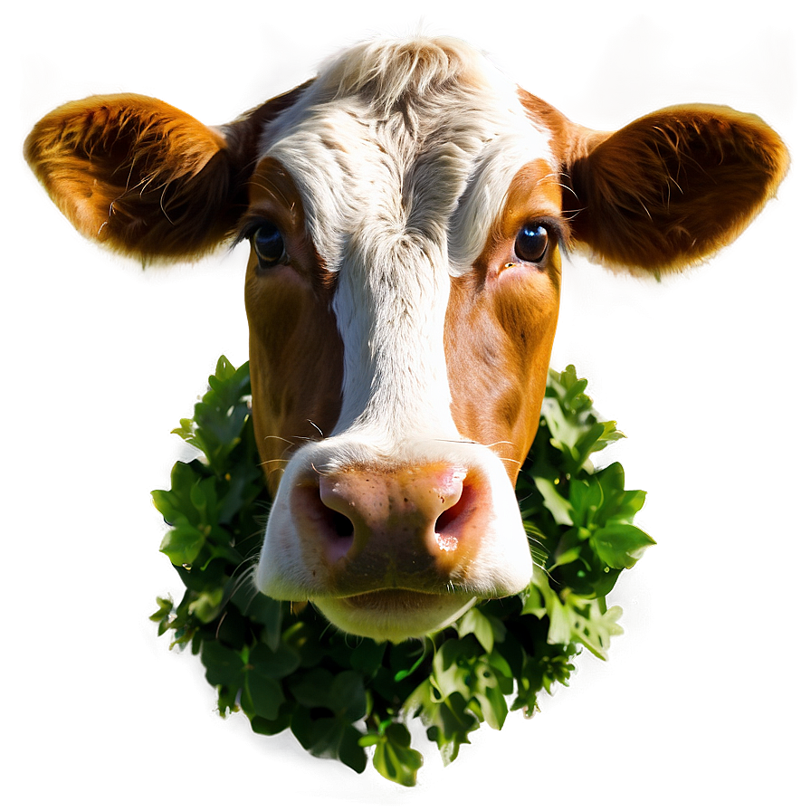 Cow Face On Green Background Png Pci18