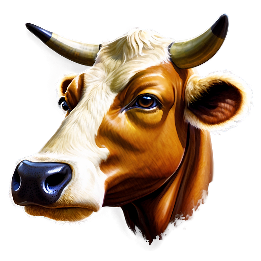 Cow Head Illustration Png 06212024