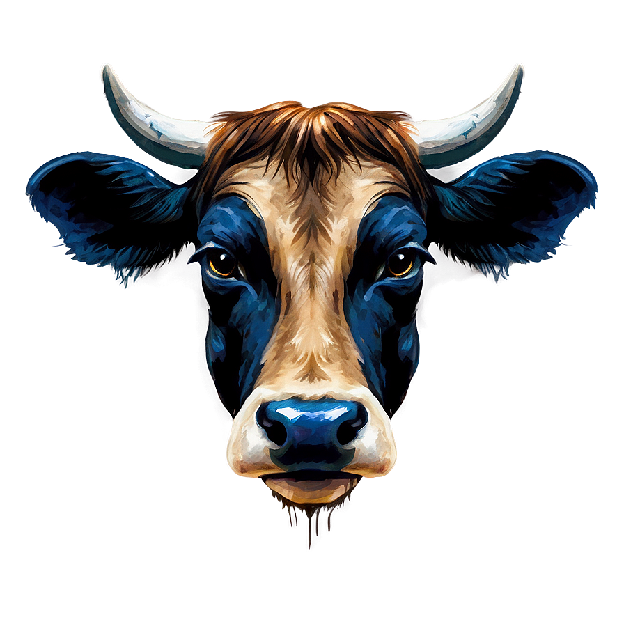 Cow Head Watercolor Png Wec99