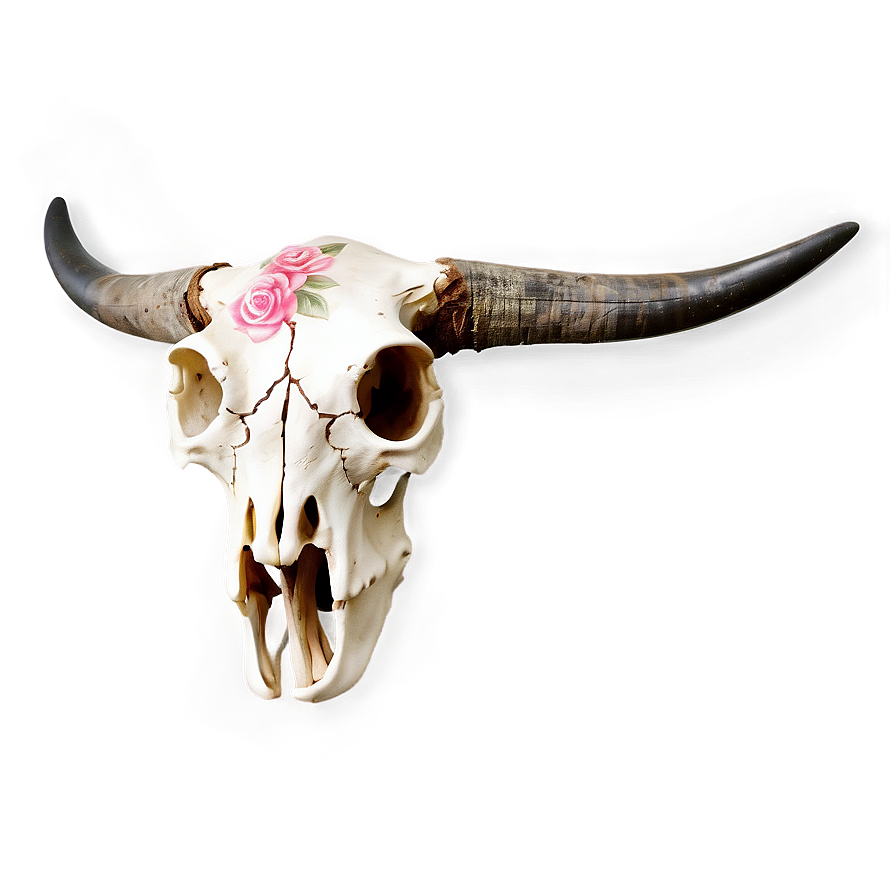 Cow Skull With Roses Png 06132024