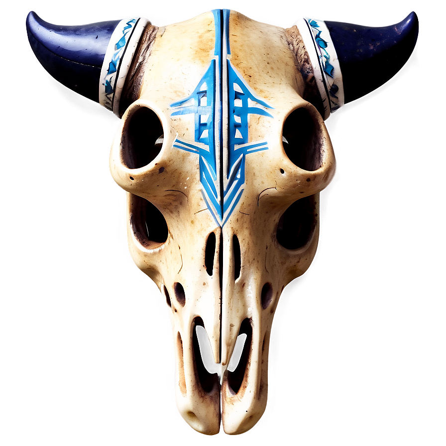 Cow Skull With Tribal Marks Png Lao