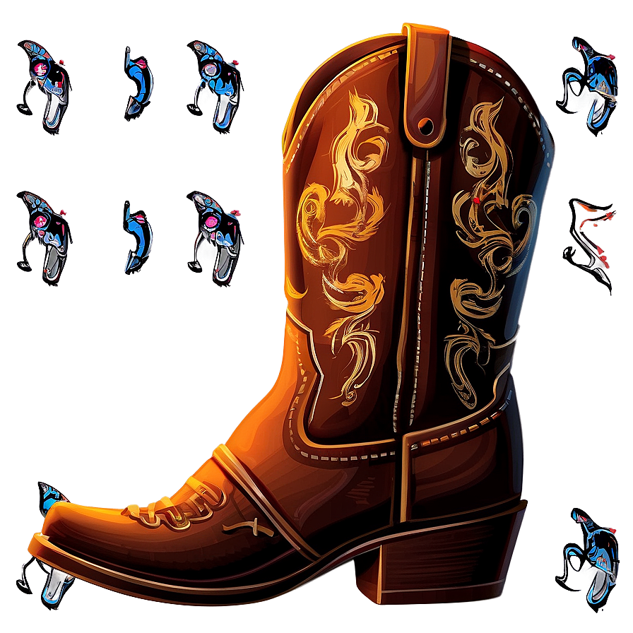 Cowboy Boot Illustration Png Tfv58