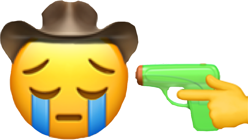 Cowboy Emoji Sadness Gunpoint