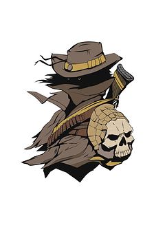 Cowboy Skullwith Hatand Bandana