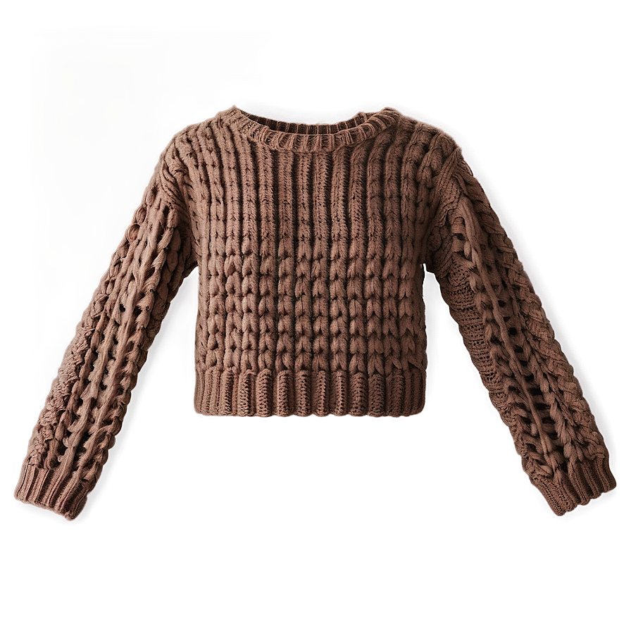 Cozy Brown Knitted Sweater Png Ujv44