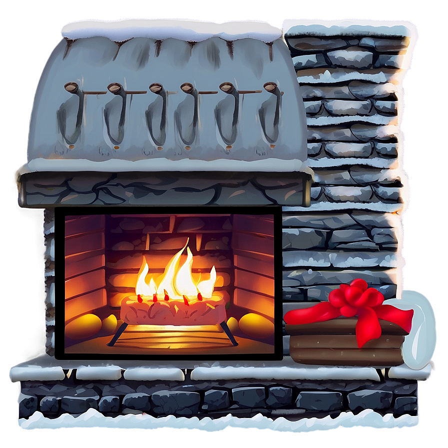 Cozy Christmas Eve Fireplace Png 06252024