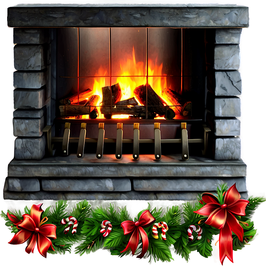 Cozy Christmas Holiday Fireplace Png Lvc41