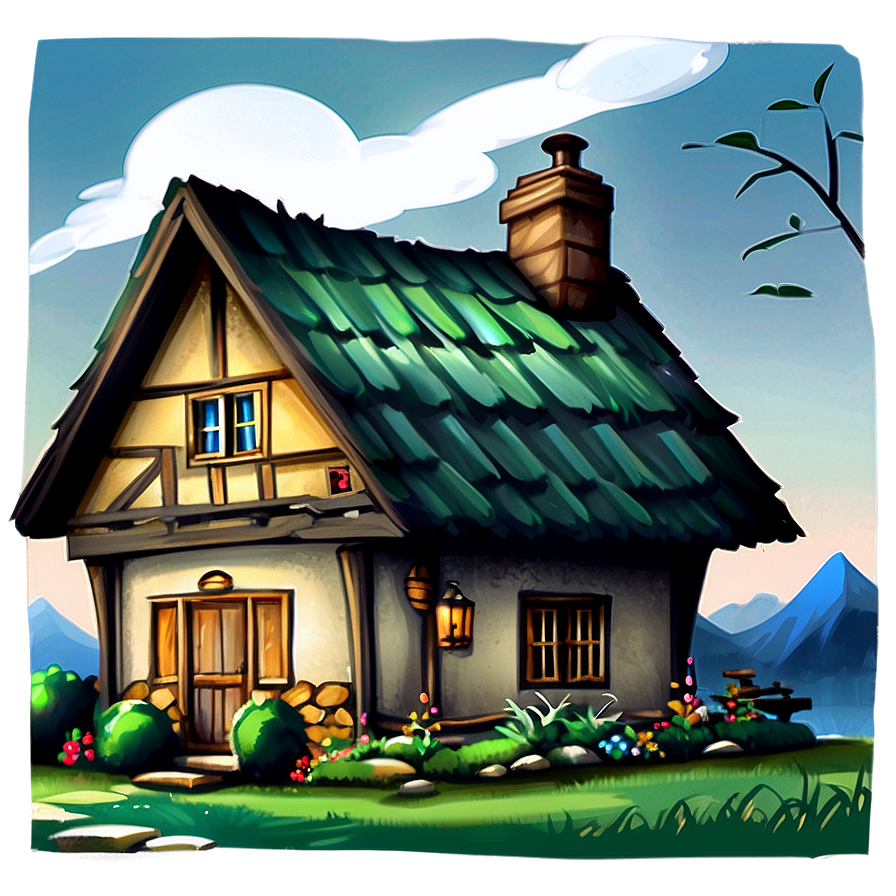 Cozy Cottage Illustration Png Ljl96