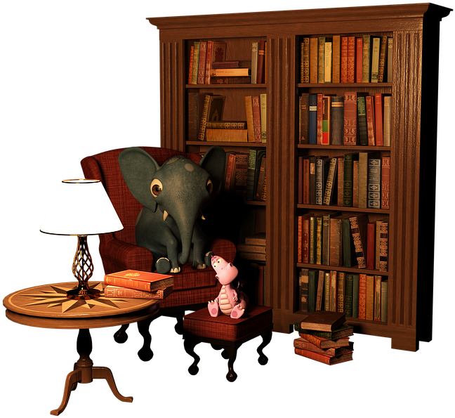 Cozy Reading Corner_ Elephant And Doll